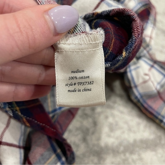 Miami Red and White Plaid Button Down Flannel - Picture 7 of 11